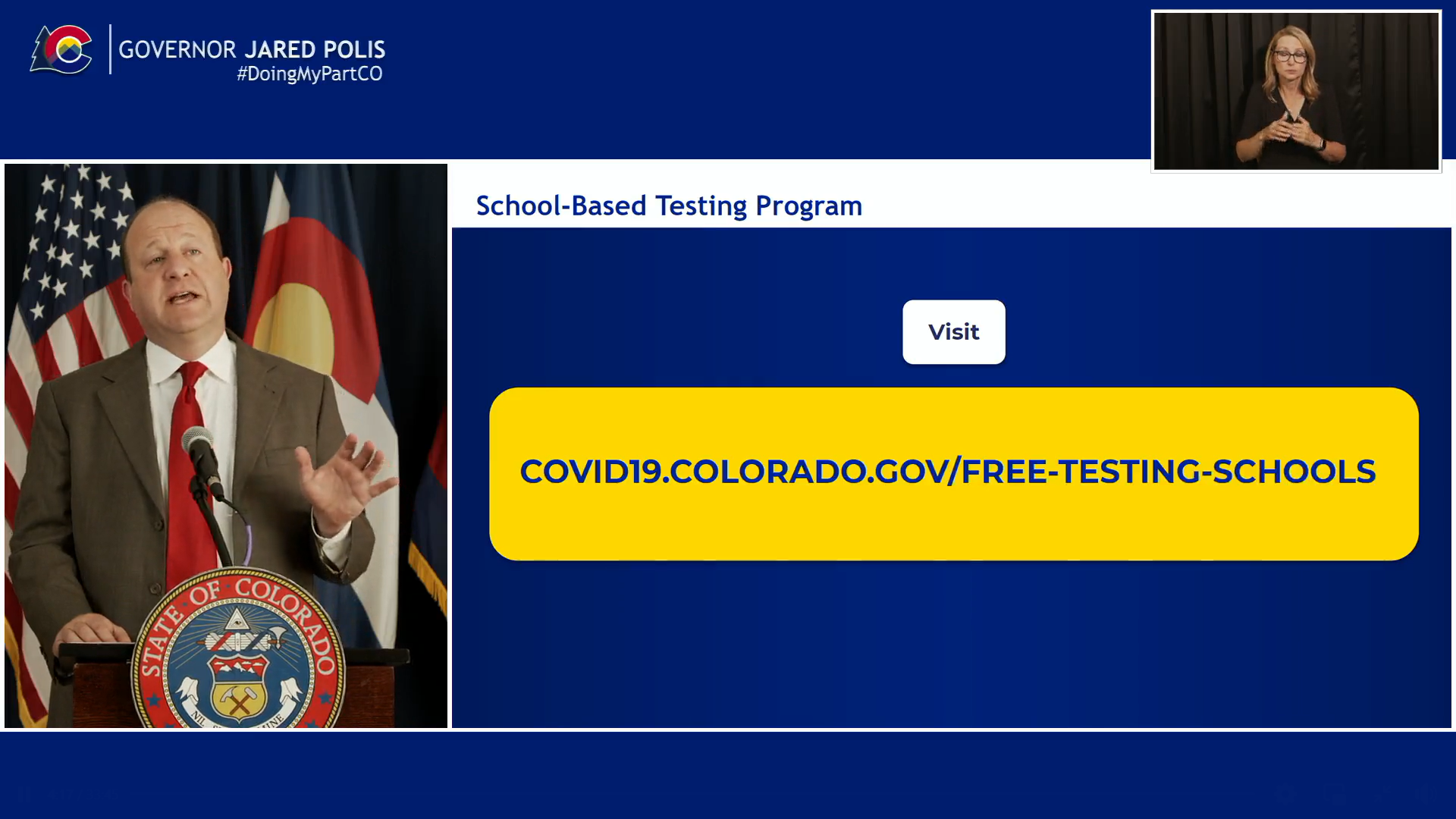 Governor Polis announces a new rapid-testing program that all Colorado schools can use to keep learning in person this year. He forgoes a universal mask mandate in schools and leaves it up to local districts to decide. 
