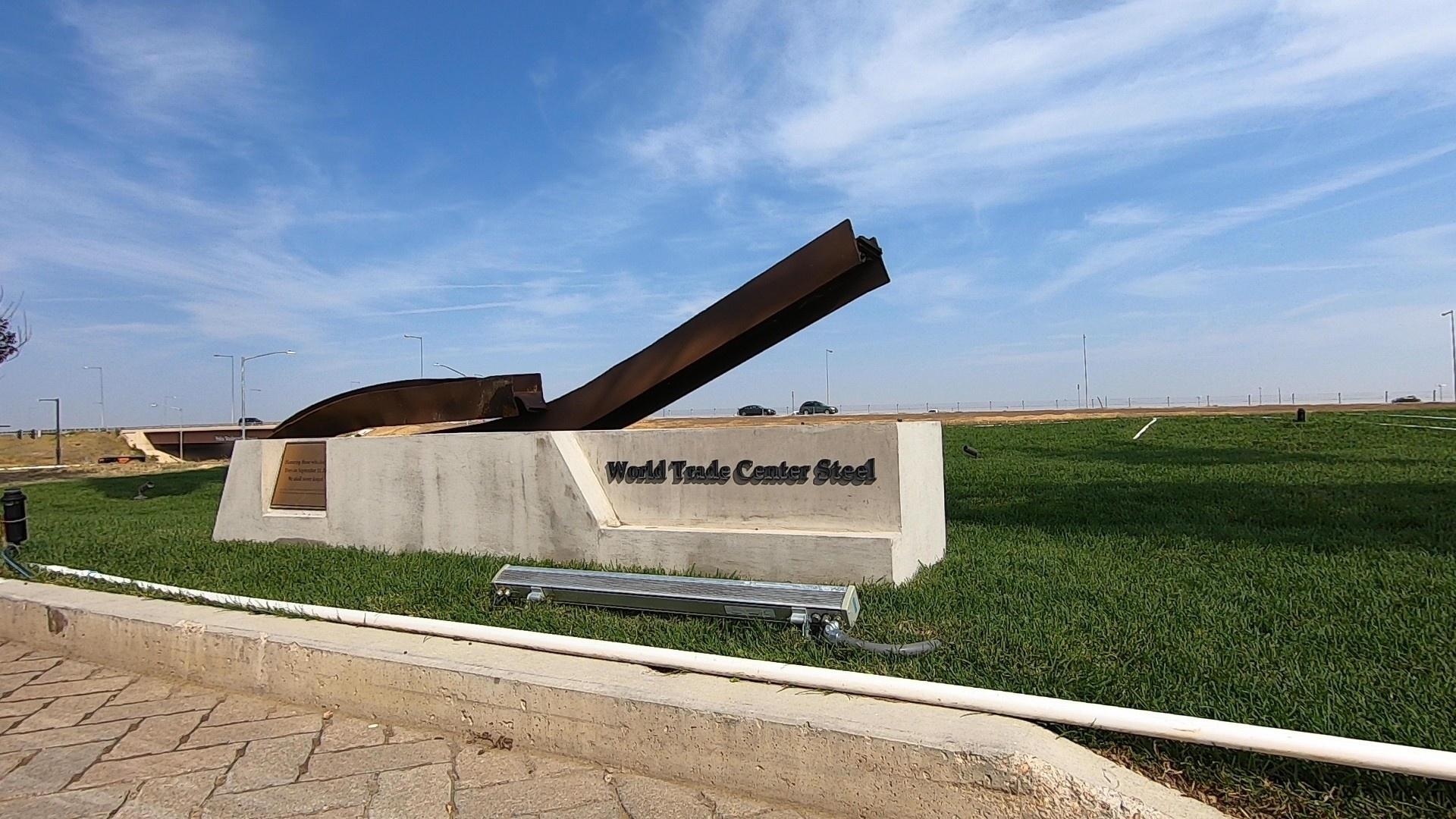 A mangled piece of steel from the World Trade Center is now part of a September 11 memorial near DIA