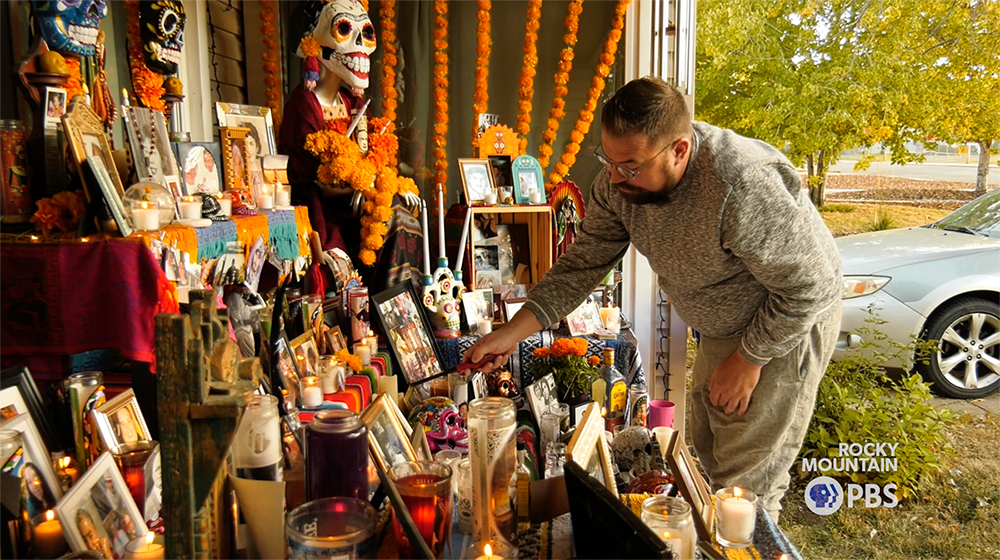 Instead of typical Halloween decorations, Denver local Christopher Jorgenson had something else in mind this October. He and his partner, Paul, constructed a community-oriented ofrenda, or home altar, to help people honor loved ones who have passed away. Dia de los muertos.