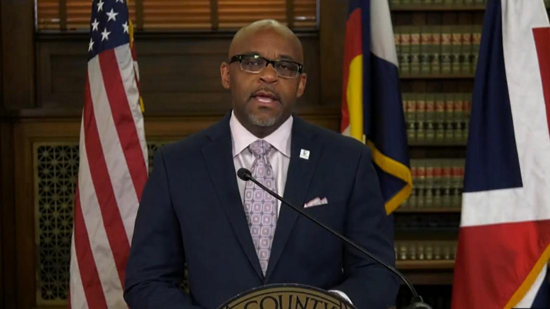 Denver Mayor Michael Hancock announces a indoor mask mandate on November 23, 2021.