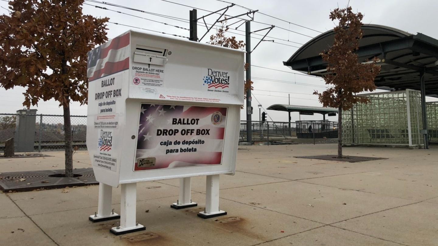 A ballot drop box in Denver