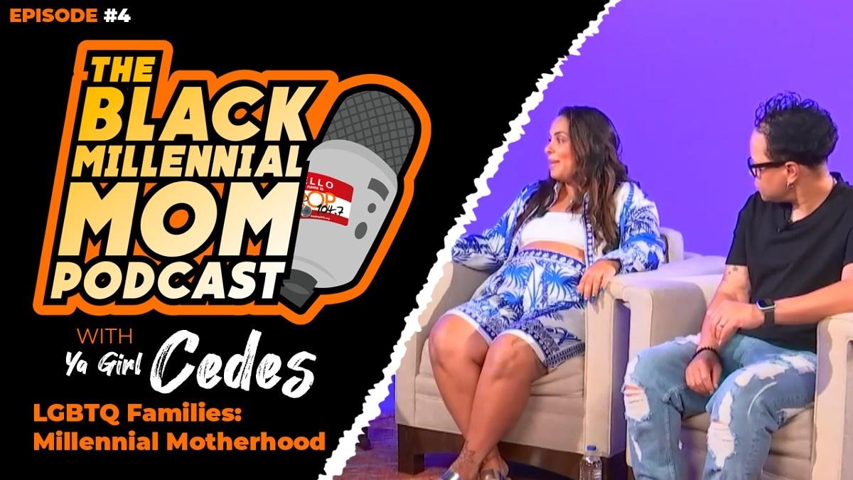 Image of Tanaia and Jenna Smith next to BMM Podcast graphic that says, "LGBTQ Families: Millennial Motherhood"