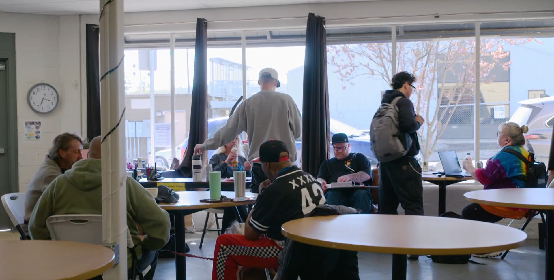 Clients and staff at the Navigation Center in Spokane.