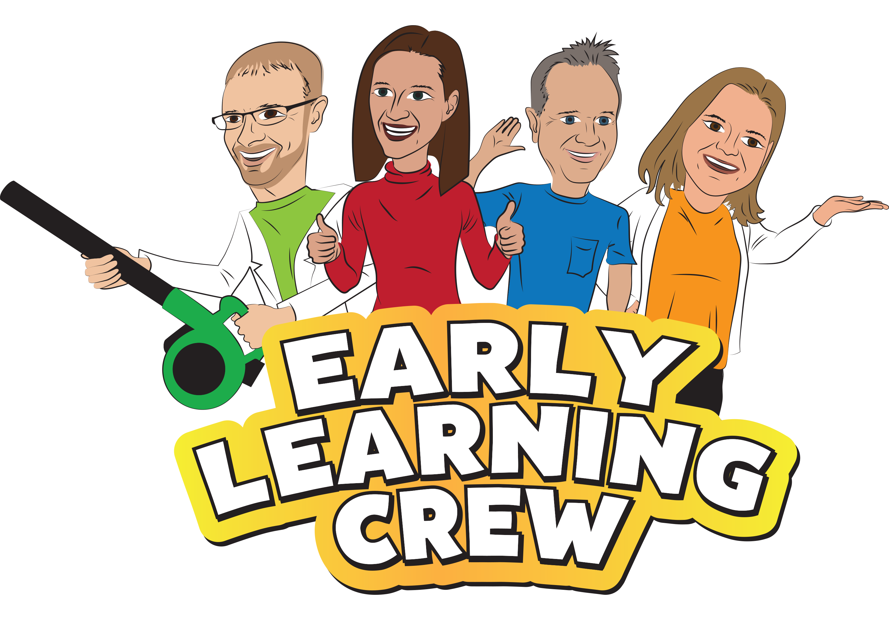 Early Learning Crew graphic, avatars include left to right - Steven Rokusek, Amelia Meyer, Kevin Nelson, and Marcy Drew. 