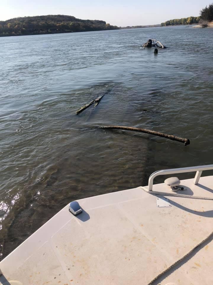 Water levels are up, most of the boat is covered by approximately six inches of water. 