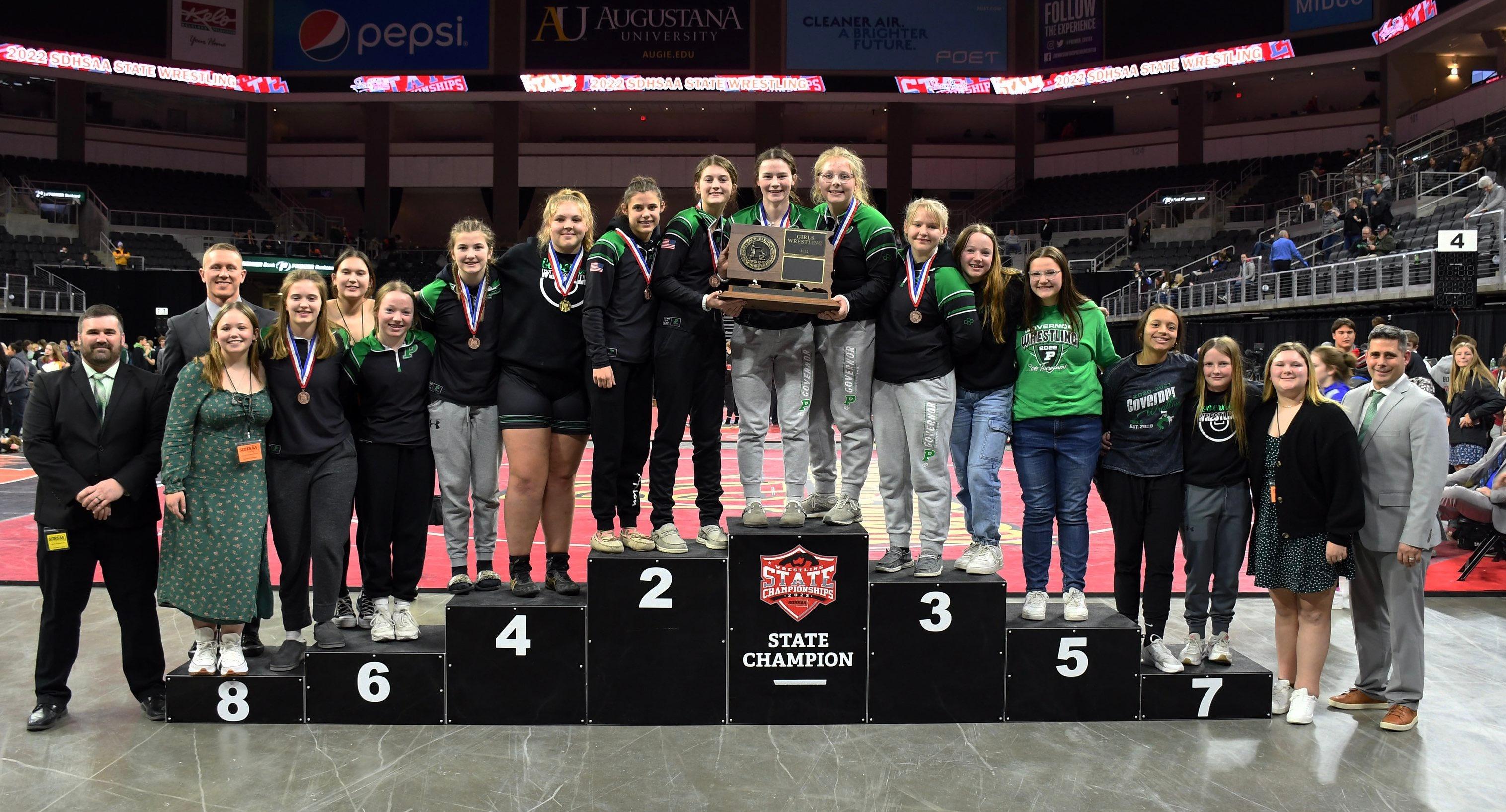 Pierre Claims First Girls Wrestling Team Title In SD History