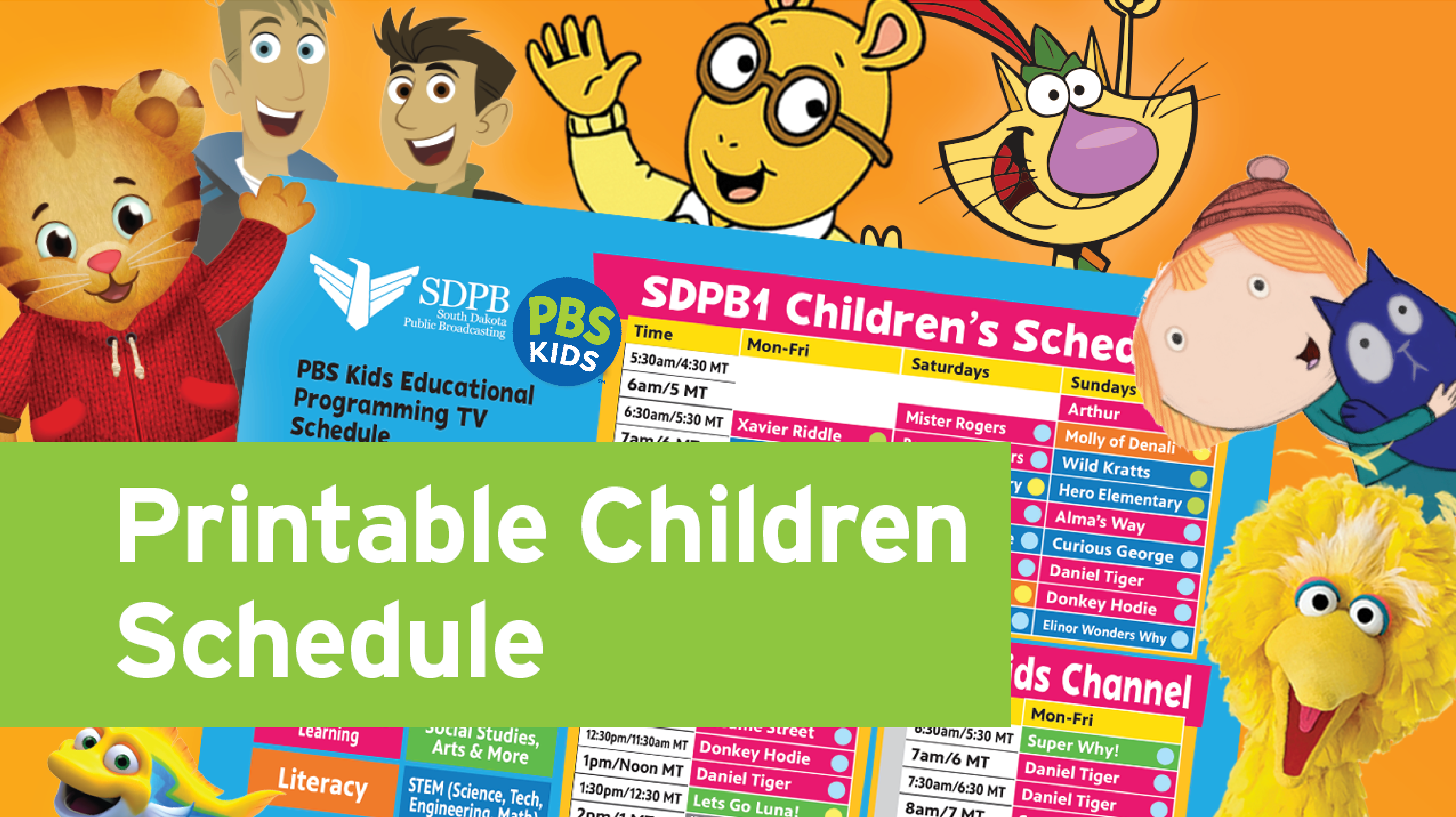 SDPB1 Printable Childrens Schedule