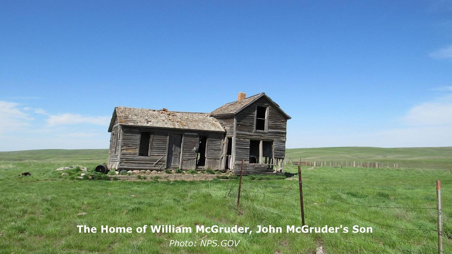 Photo of an old abandoned farmhouse. 
