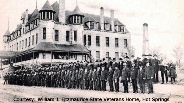 Archival photo of the Veterans Home in Hot Springs, SD. 