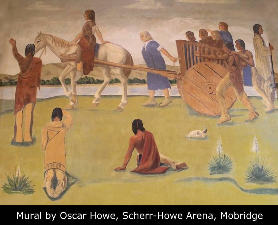 Mural by Oscar Howe, Scherr-Howe Arena, Mobridgem, SD.