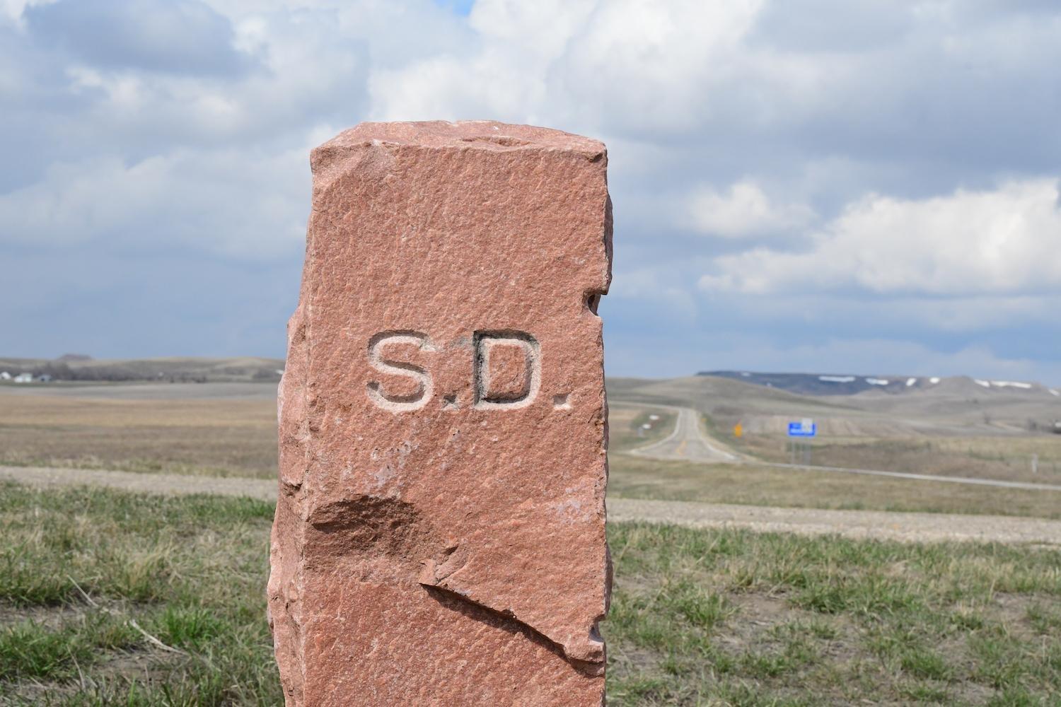 North and South Dakota boarder marker. 