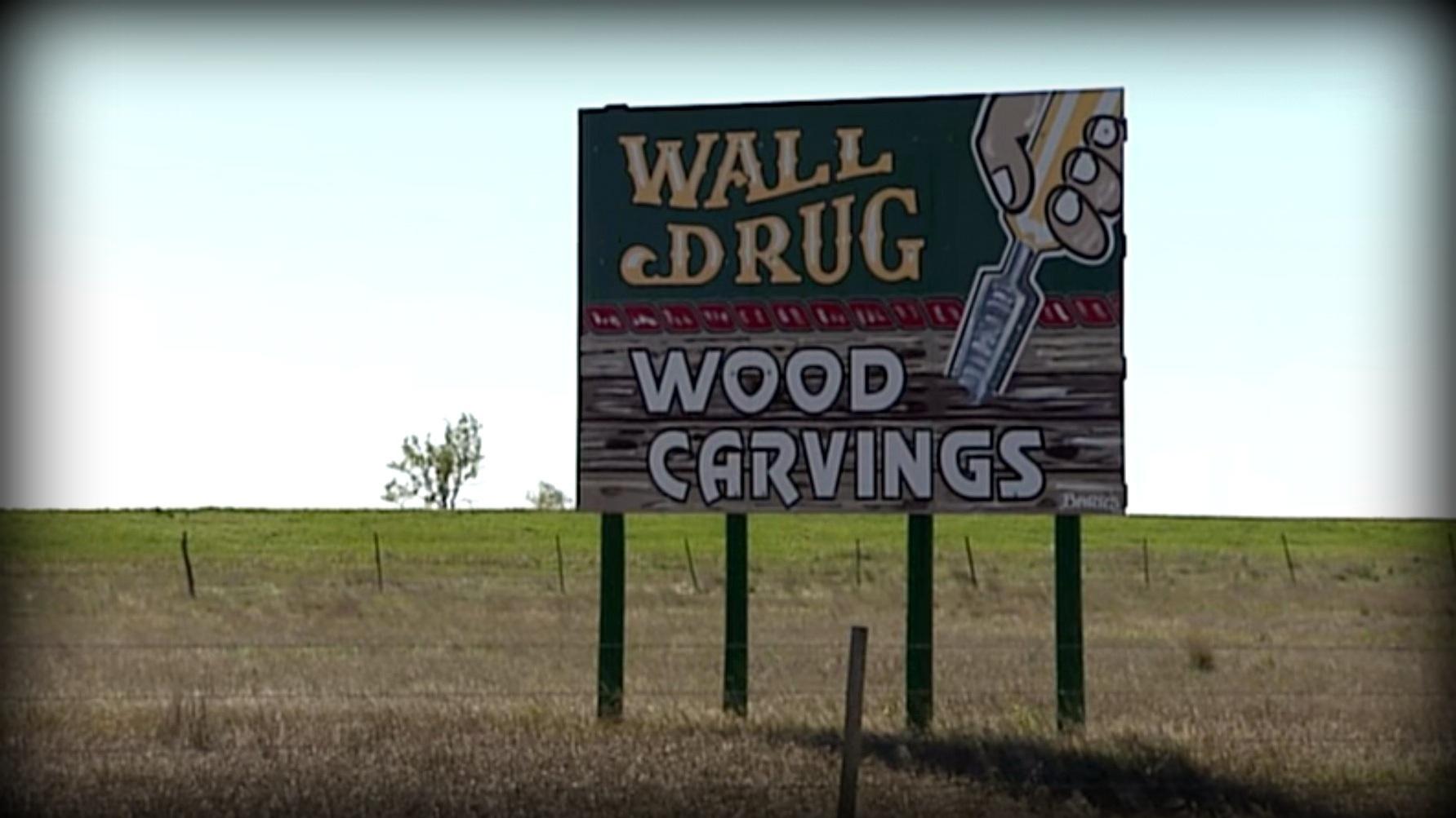 Wall drug sign. 