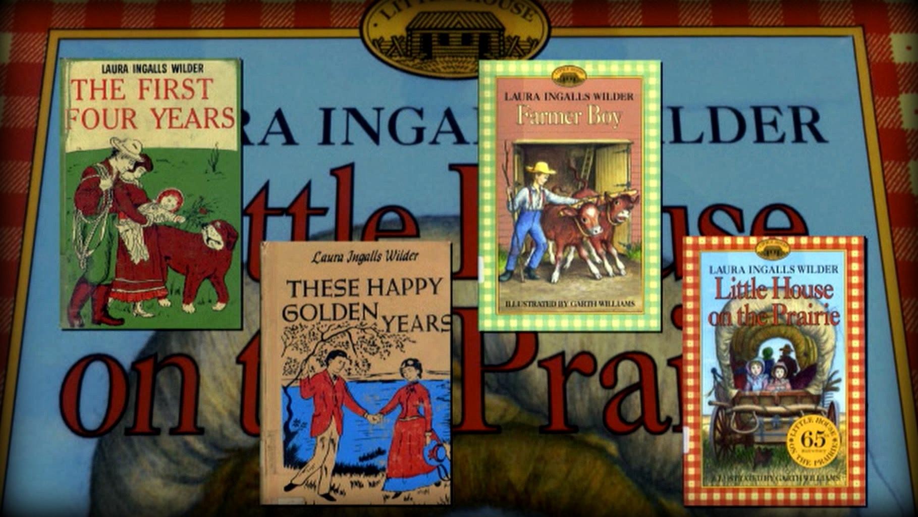 Collection of Laura Ingalls Wilder Books, including The First Four Years, Farmer Boy, These Happy Golden Years, and Little House on the Prairie. 