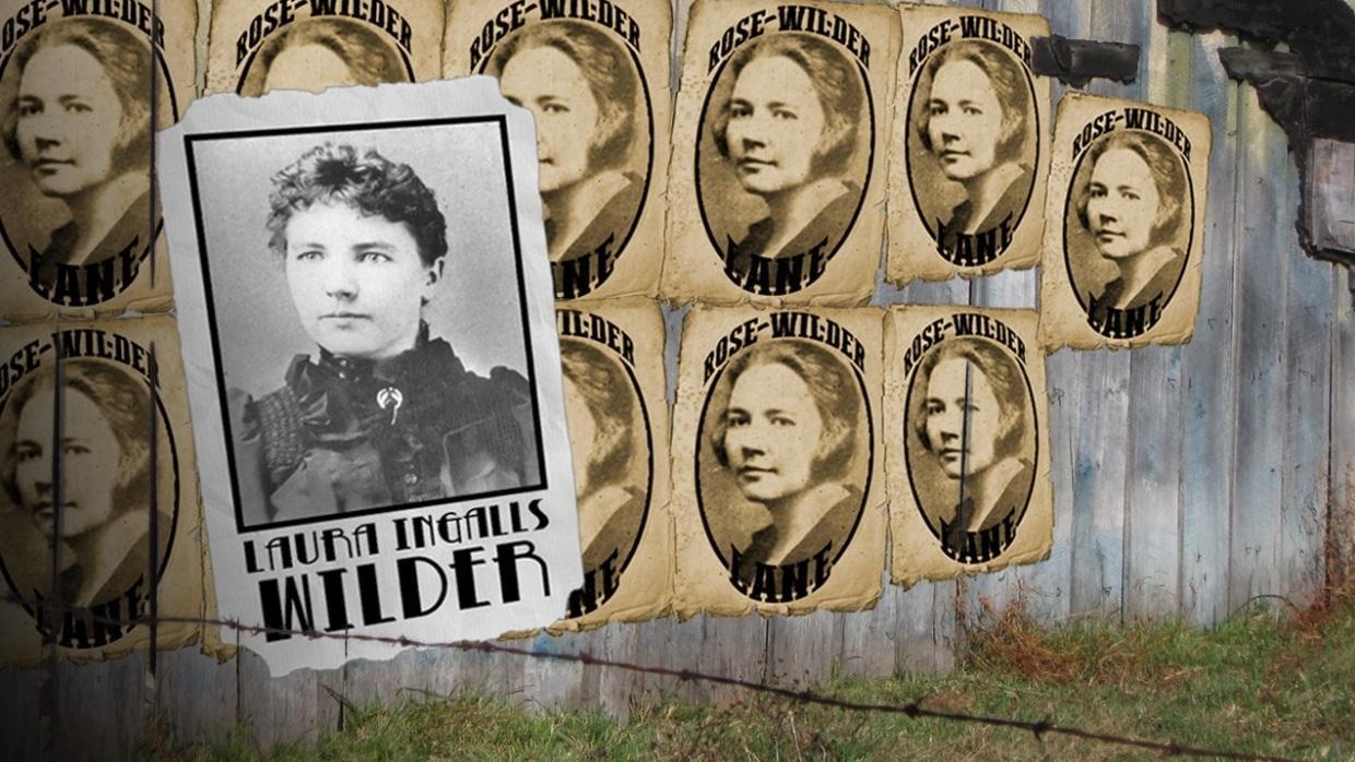 A photo of Laura Ingalls Wilder and many photos of Rose Wilder. 