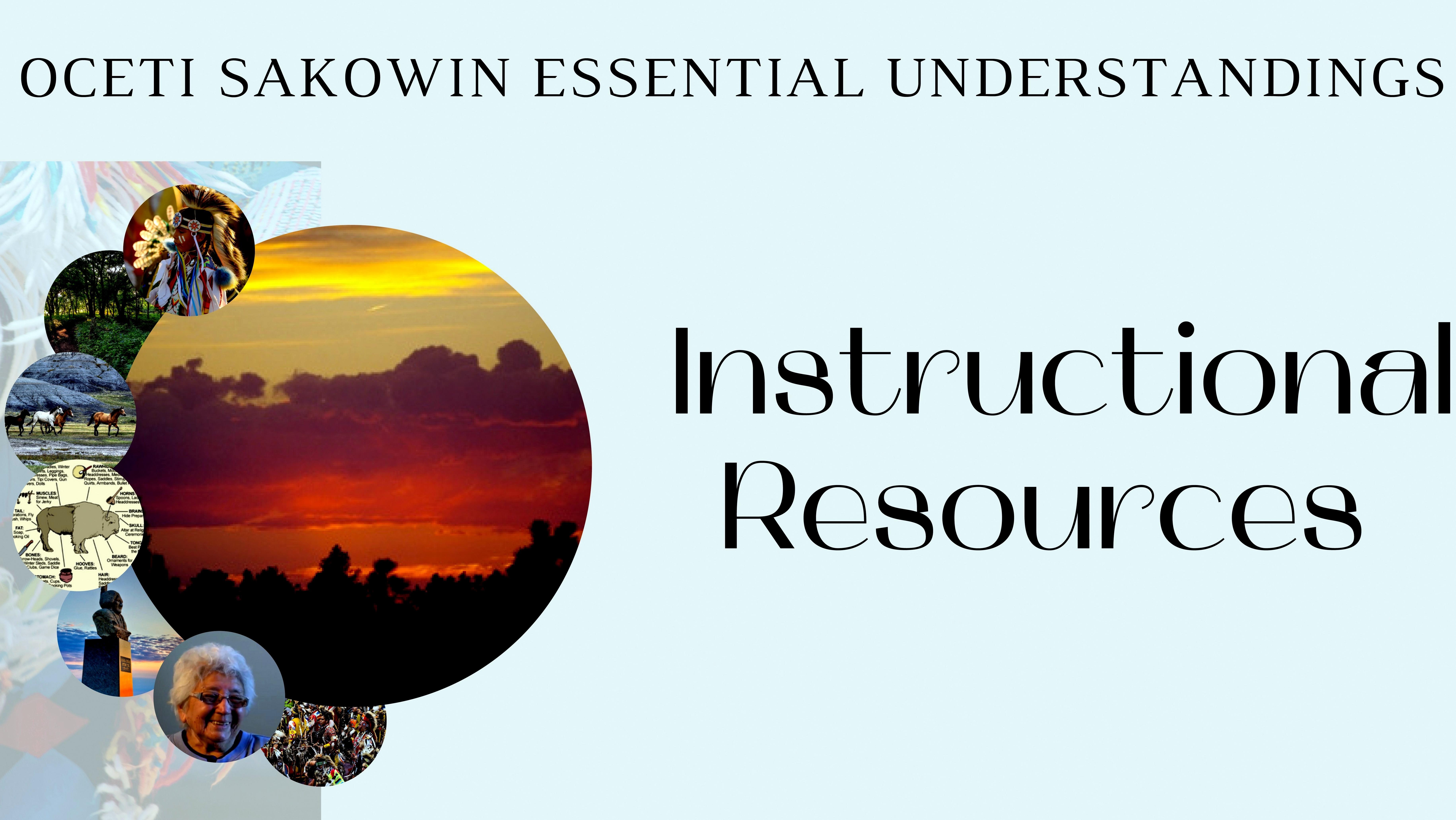 Decorative logo of instructional resources for the Oceti Sakowin Essential Understandings.  