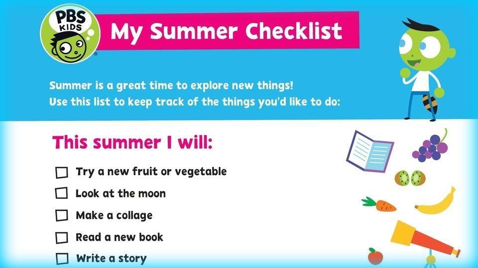 My summer checklist graphic. 
