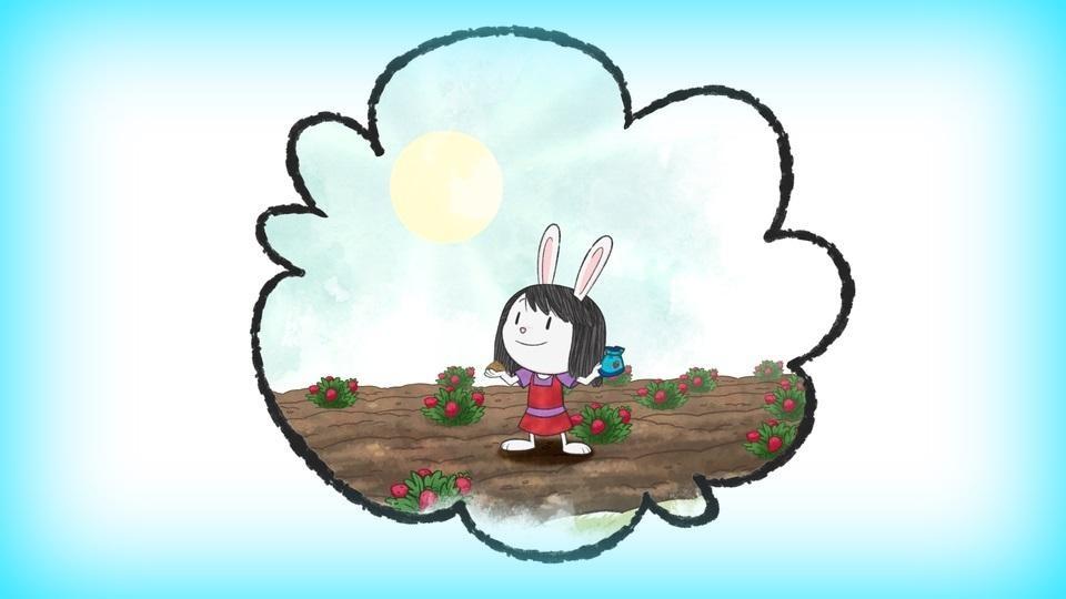 Picture of Elinor from PBS KIDS. She is standing in a garden. 