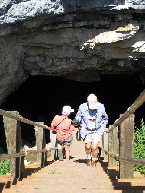 Marge Strum and Marian Collar at the entrance to Big Ice Care