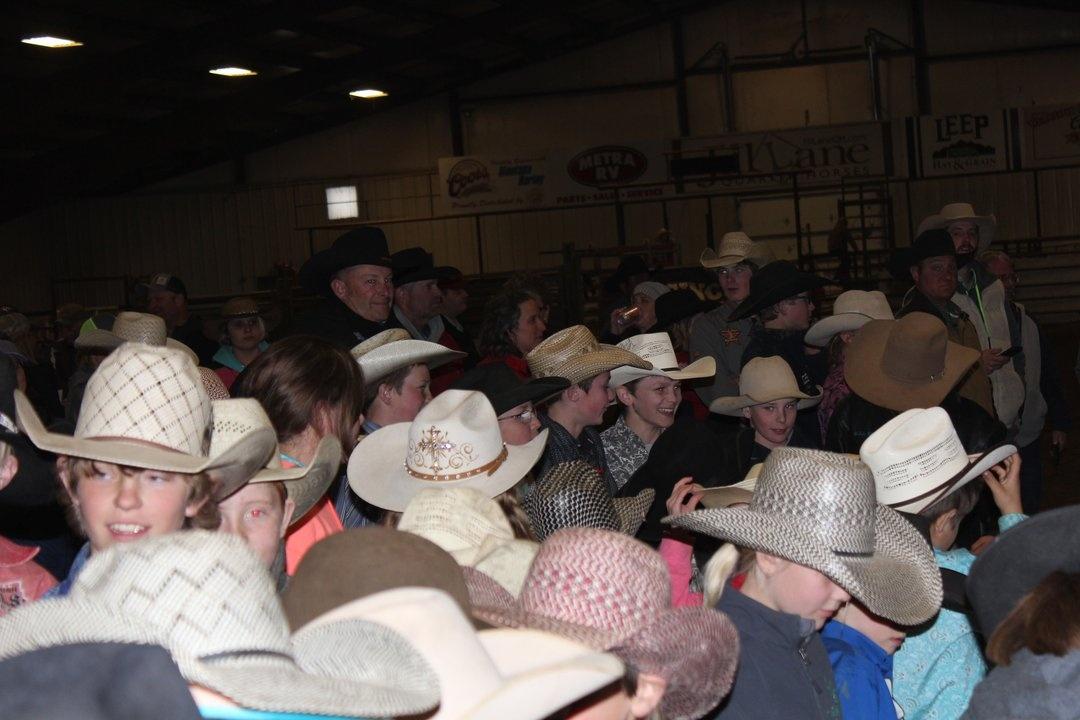 Cowboy hat hats young contestants awards ceremony Big Sky Little Britches Rodeo Laurel