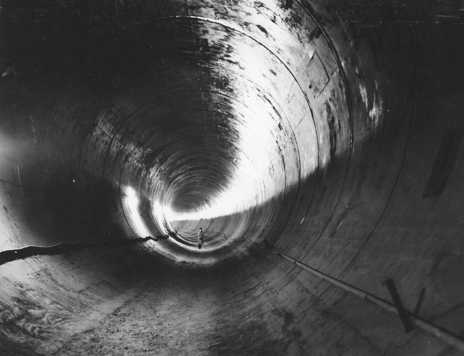 thirty food diversion tunnel tunnels Fort Peck Dam