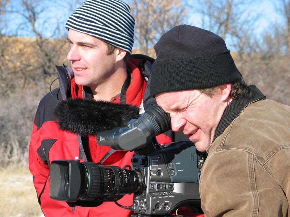 Ian Kellett and Jon Dodson during a winter shoot