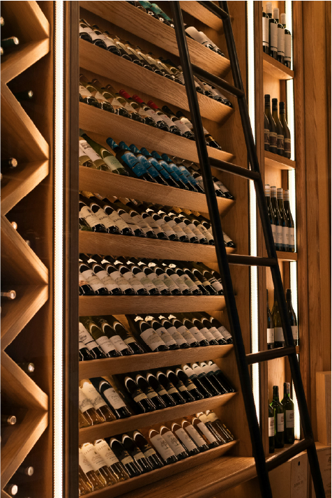 A Shelf of various wines