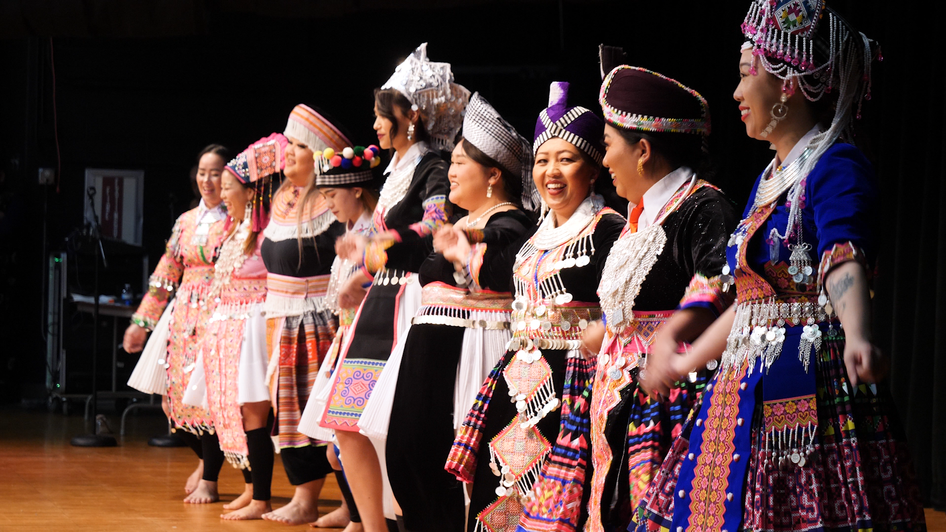 Women dancing for Hmong New Year