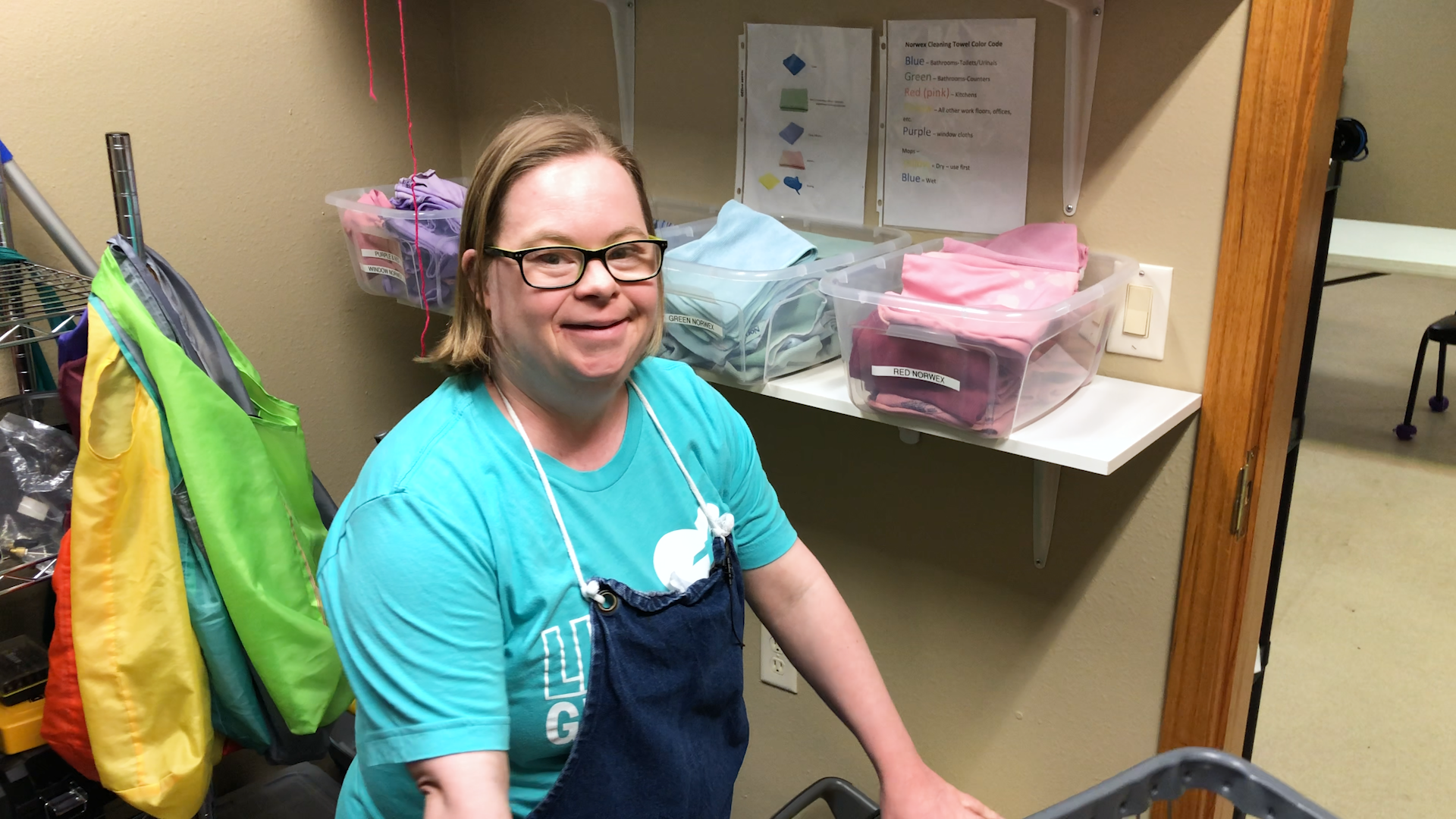 Image of Erica Egdorf putting away laundry