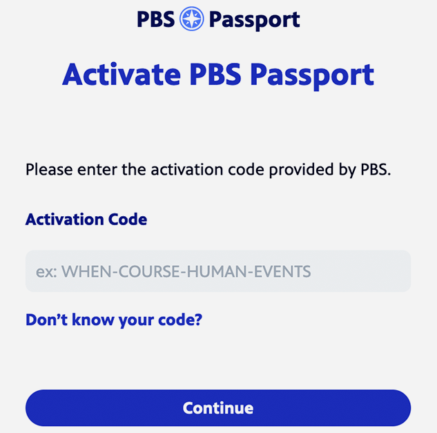 What does the Passport activation process look like? : PBS Help