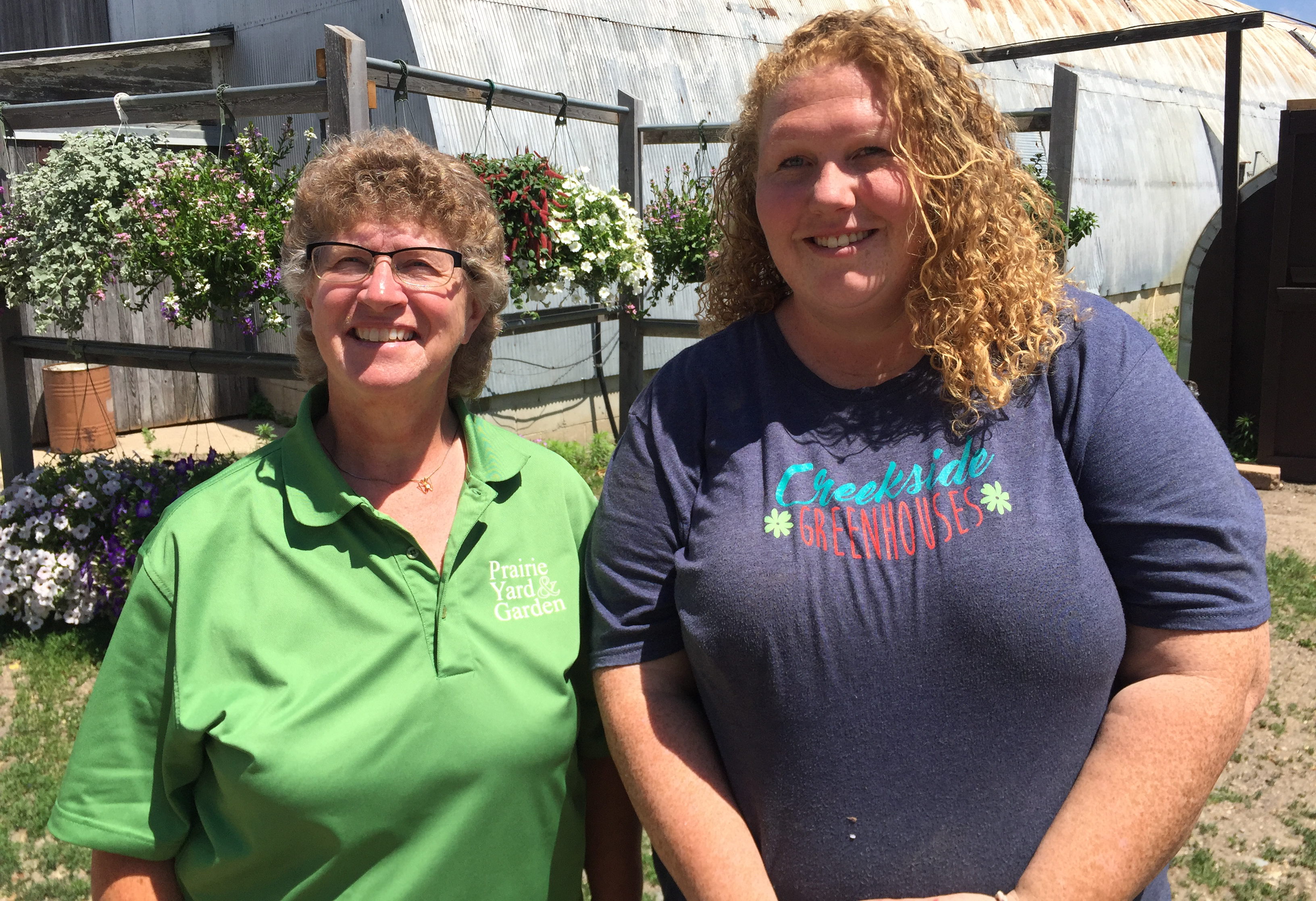Lisa Grindberg from Creekside Greenhouses and Mary Holm