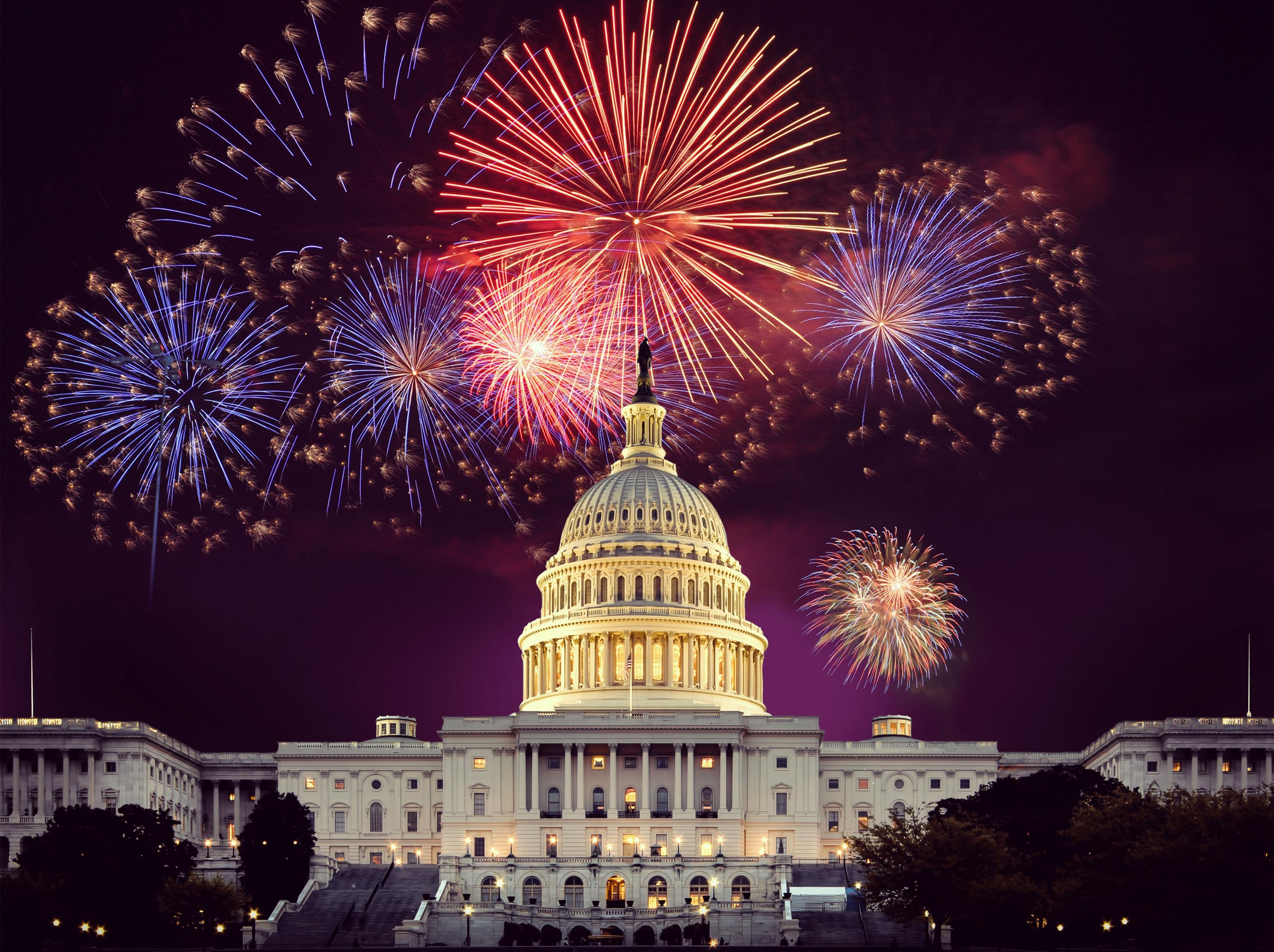 Fireworks over the U.S. capitol