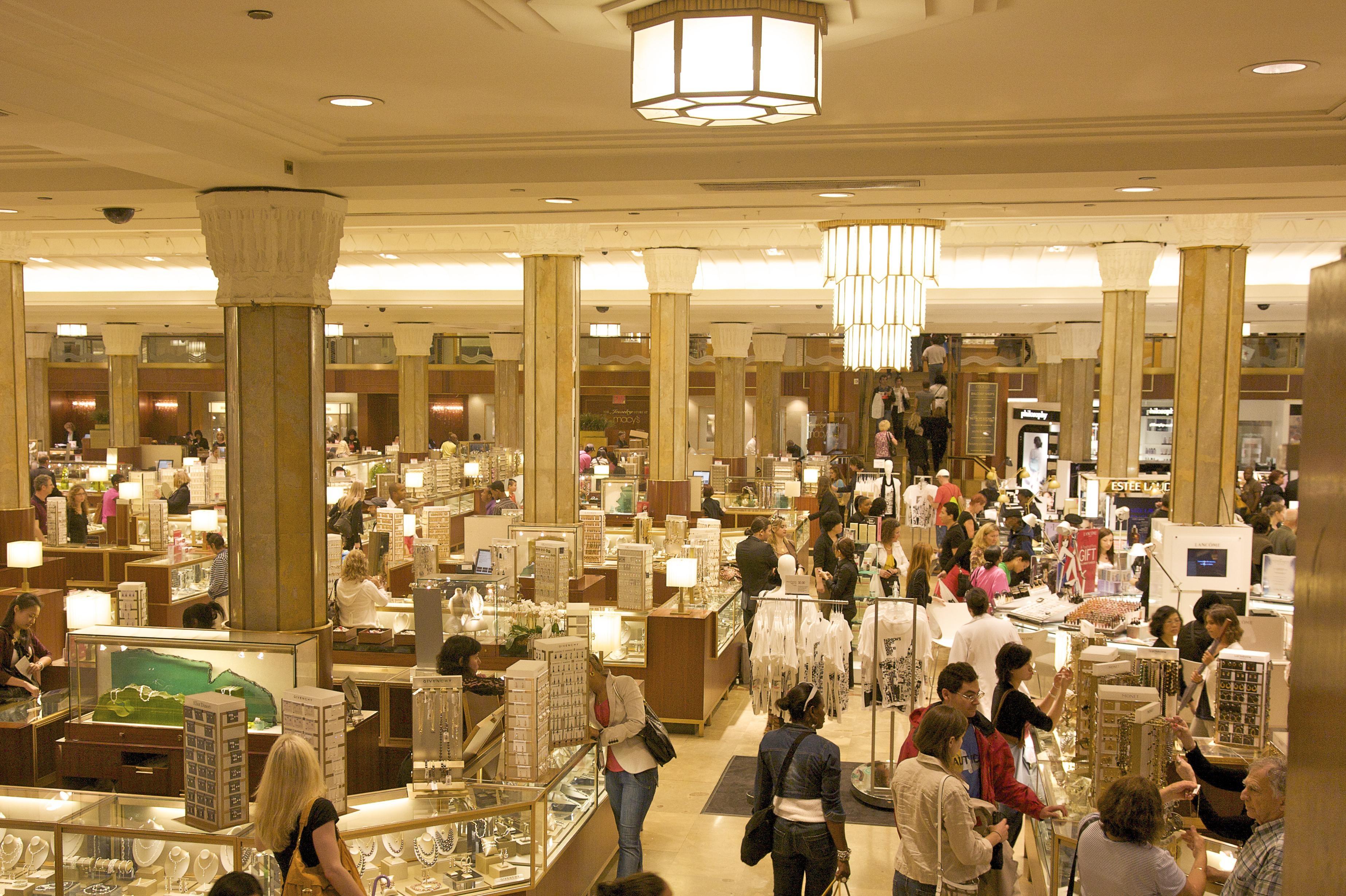Shoppers browse through Macy's Herald Square.