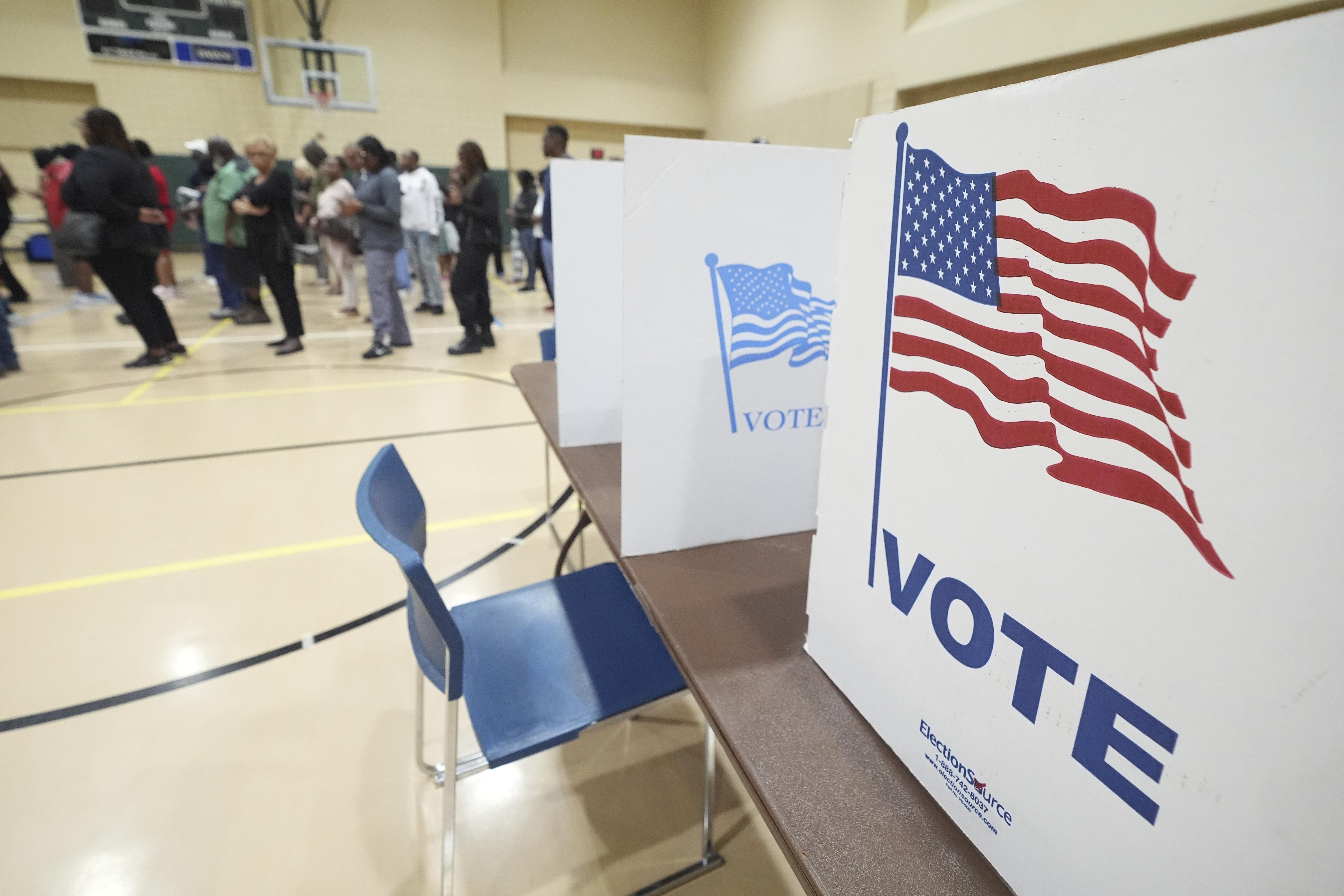 Voters line up to cast ballots in Jackson on November 5, 2024
