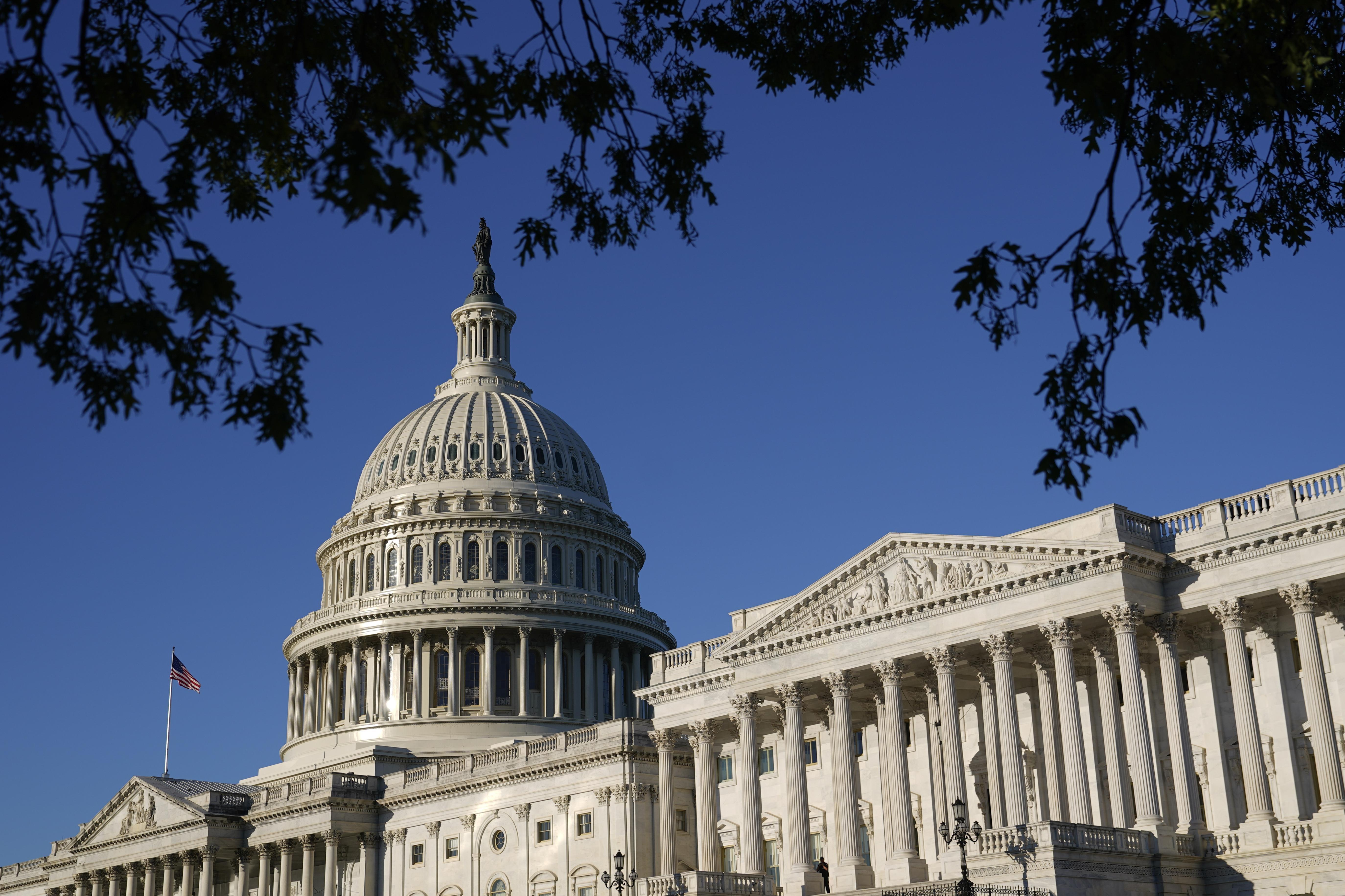 The US capitol dome is seen.