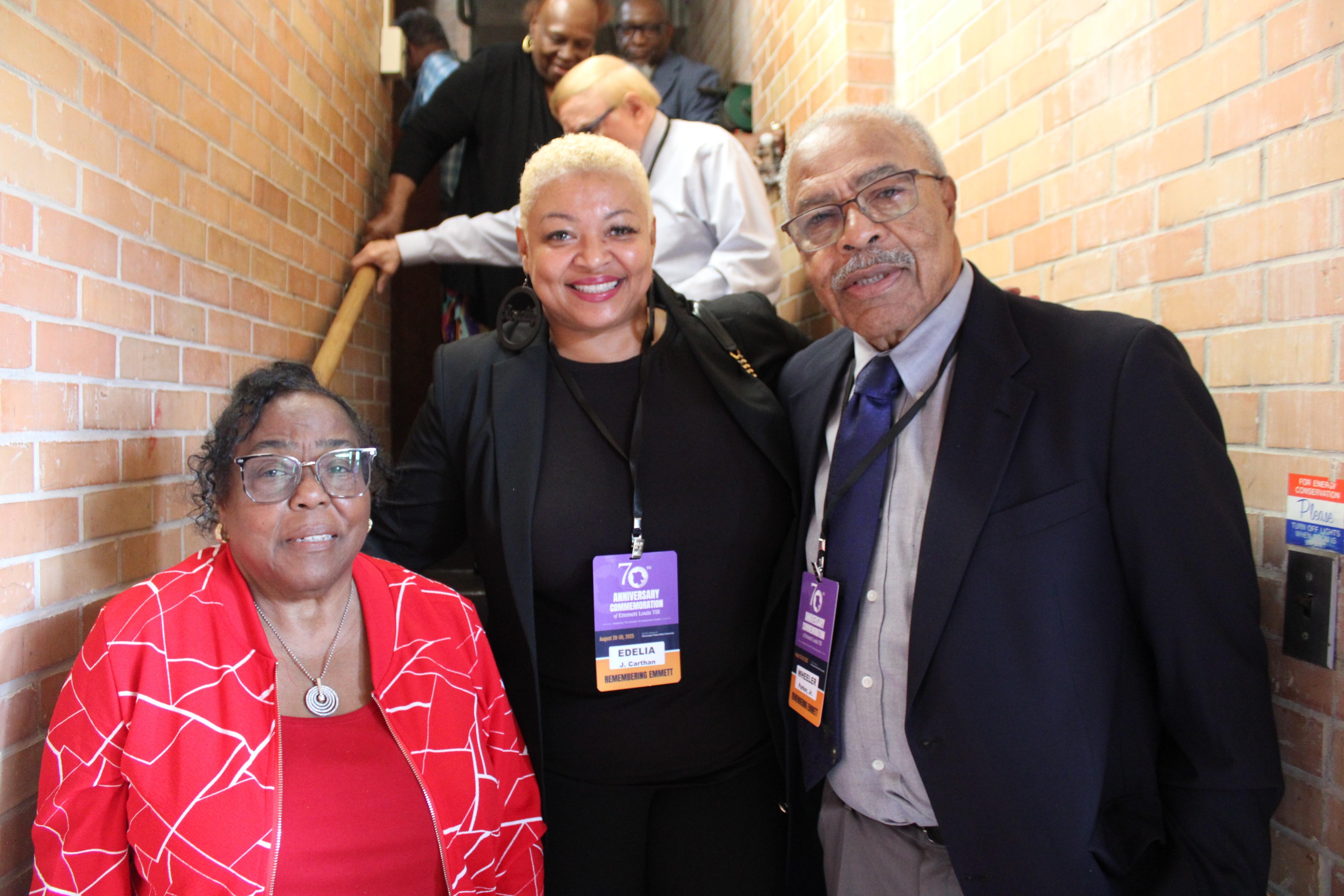 Family members of Emmett Till pose for a picture.