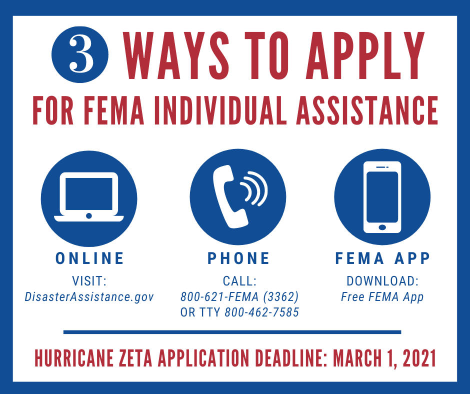 APPLY for FEMA assistance graphic