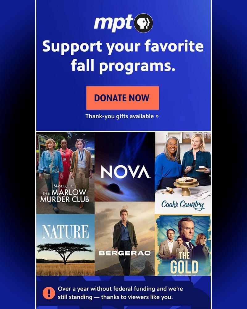 Support your favorite fall programs. Donate now.