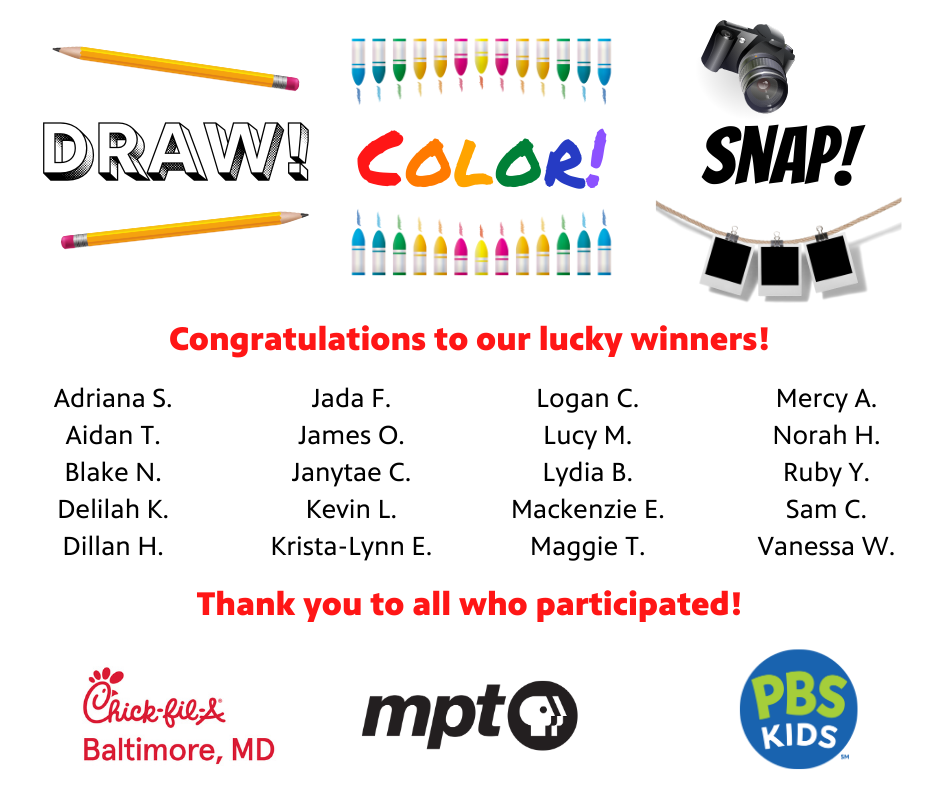 Chick fil A Drawing Contest Winners