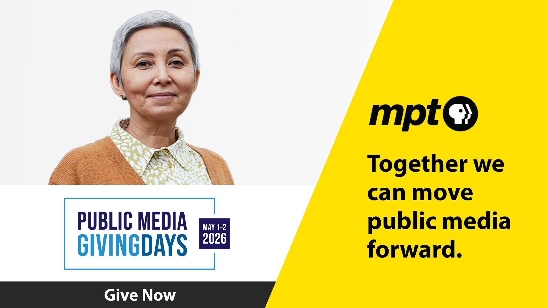 Public Media Giving Days, May 1-2, 2026. Donate Now.