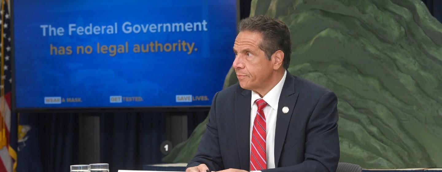 Gov. Andrew Cuomo addresses reporters