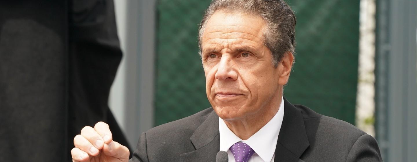 Gov. Andrew Cuomo speaks to reporters on Monday, June 15, 2020