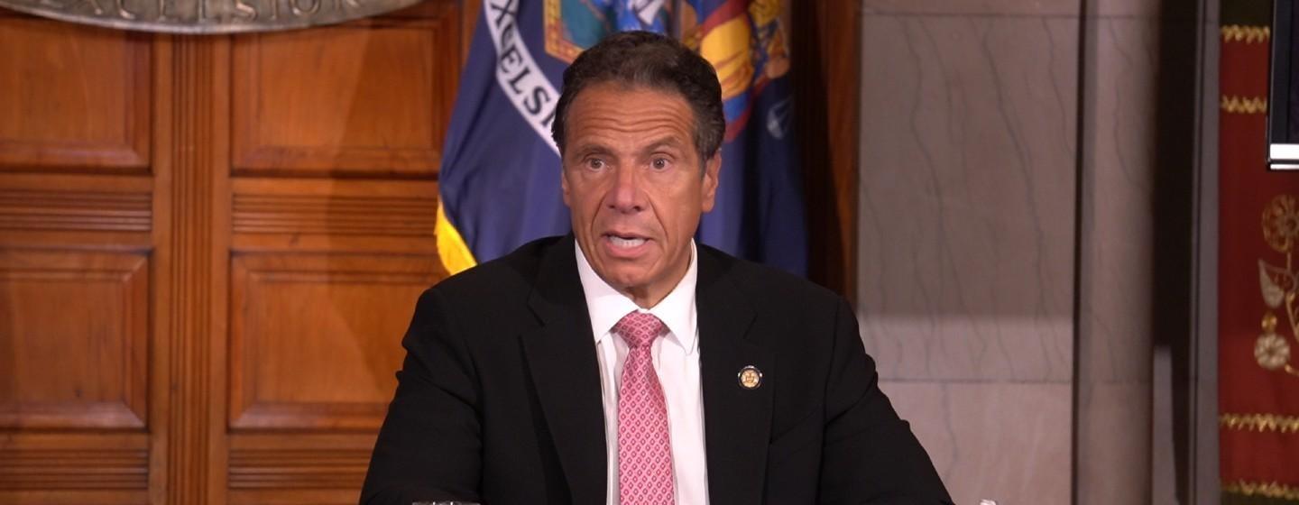 Gov. Andrew Cuomo speaks to reporters