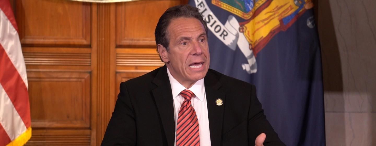 Gov. Andrew Cuomo speaks to reporters