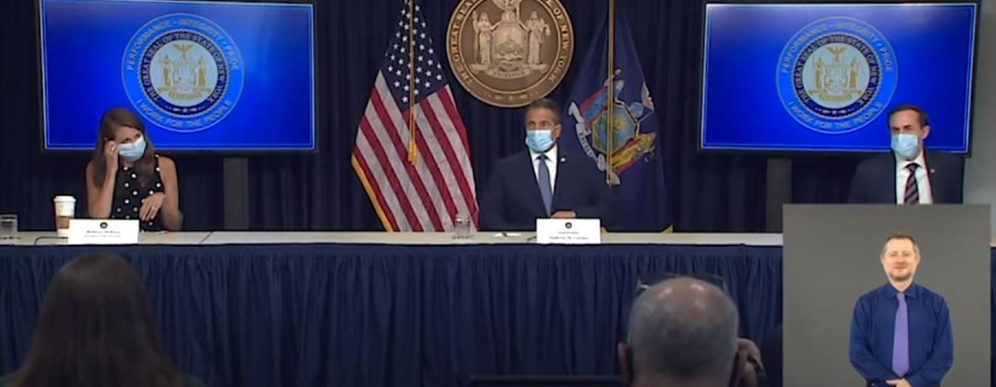 Gov. Cuomo addresses reporters