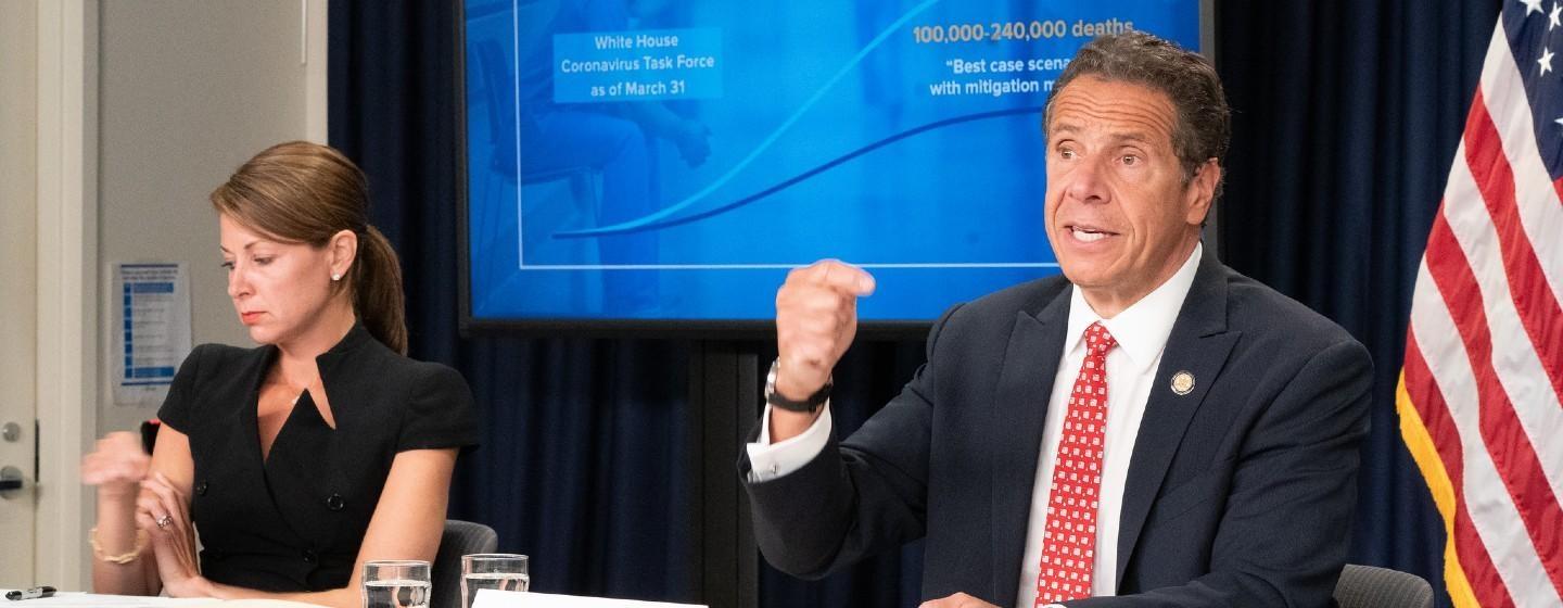 Gov. Andrew Cuomo addresses reporters