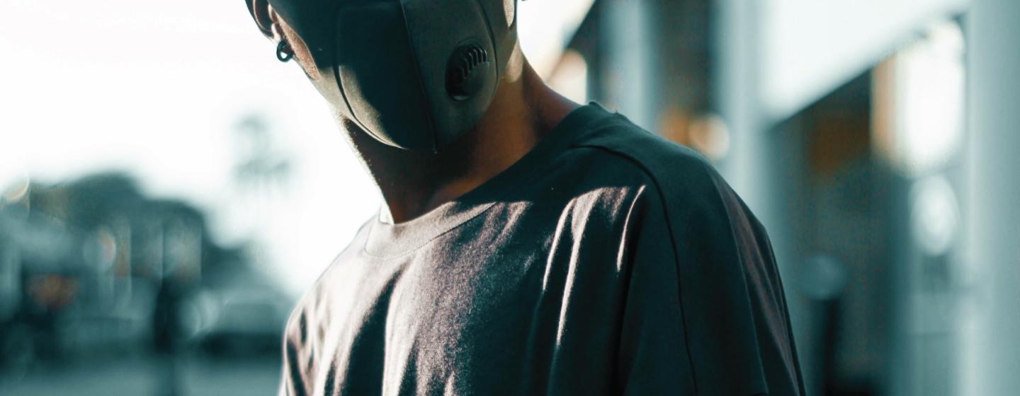 Image of African American man wearing a face mask