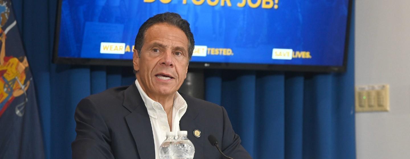 Governor Andrew Cuomo addresses the press