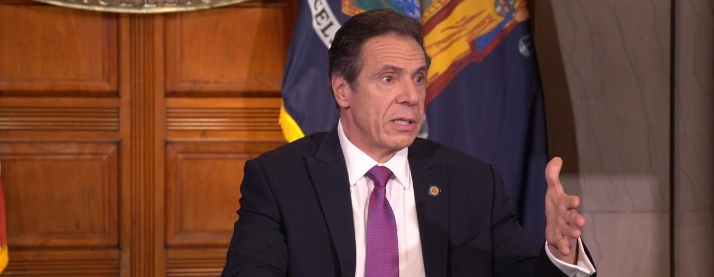 Governor Andrew Cuomo speaks to reporters