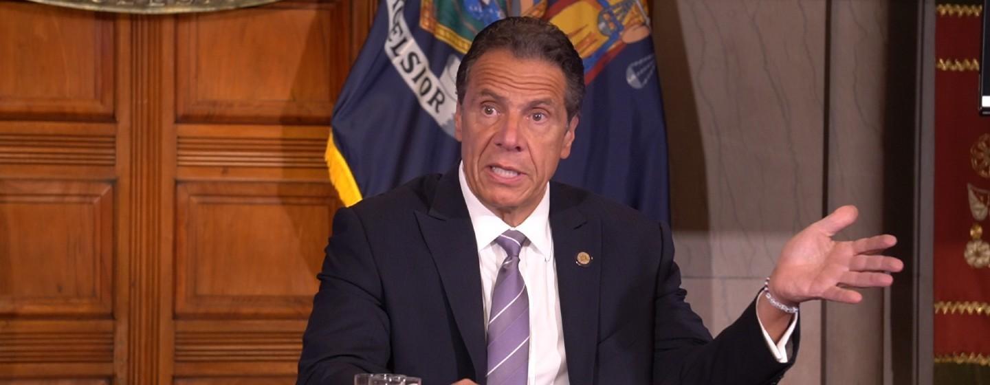Gov. Andrew Cuomo speaks to reporters on Friday, June 5, 2020.