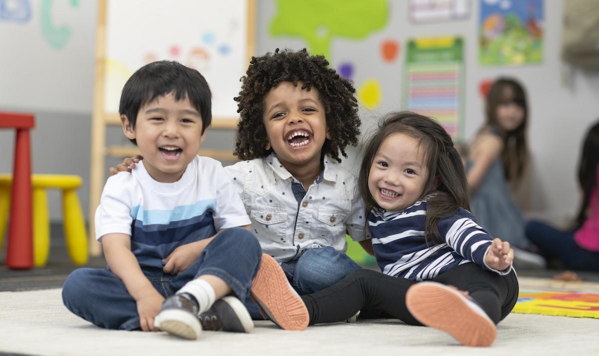 Image of smiling children in classroom
